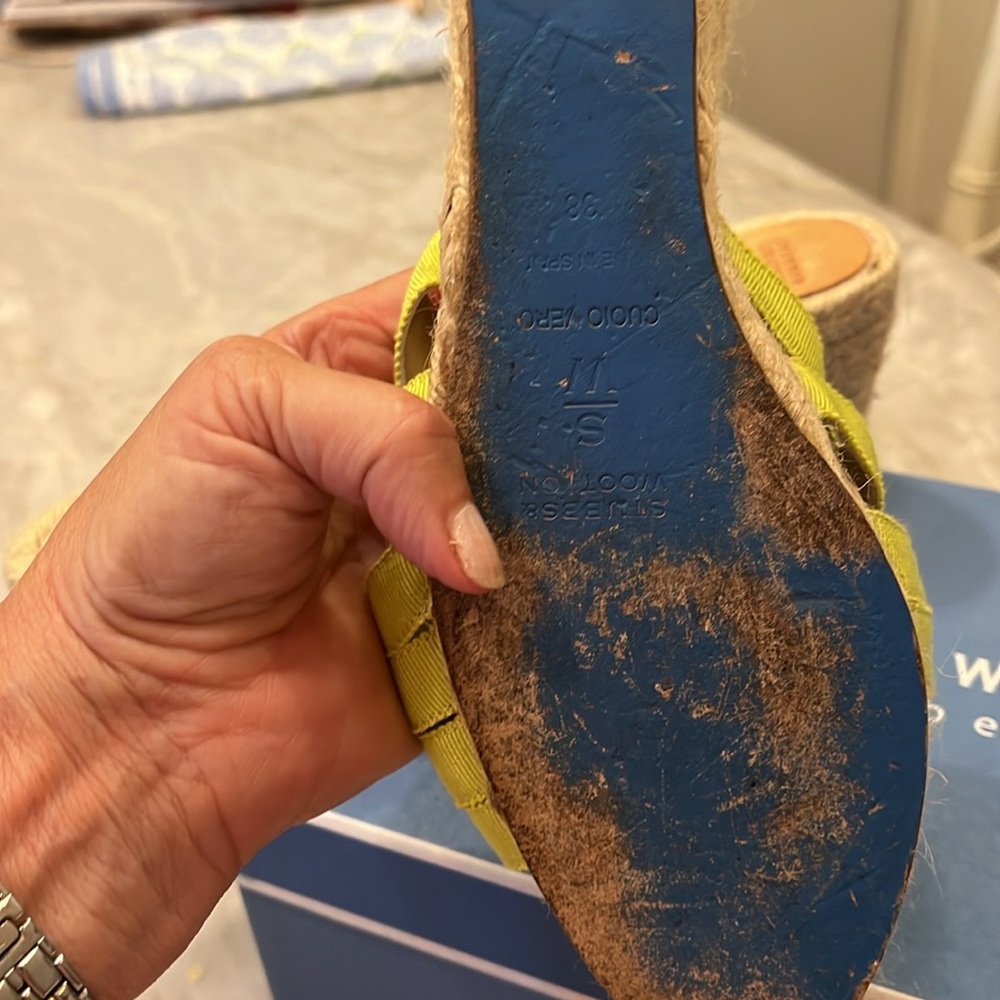 Stubbs And Wootton Lime Green Slides Size38 - image 2